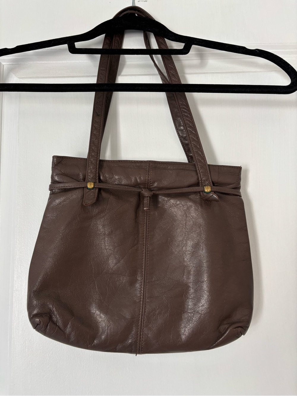 Vintage Brown Leather Shoulder Bag Made in Canada